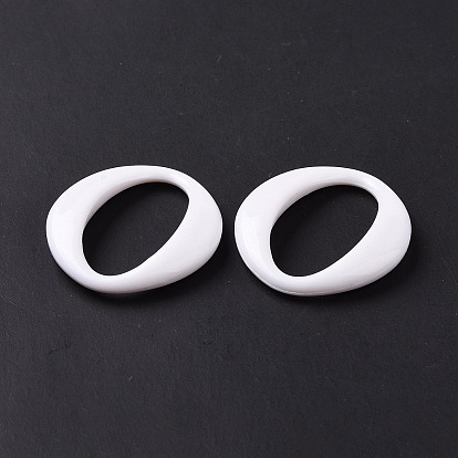 Opaque Acrylic Linking Rings, Irregular Oval