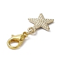 Star Alloy Enamel Pendants Decorations, with Alloy Lobster Claw Clasps
