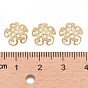 Tapas de cuentas de lujo de latón con flores, sin plomo y níquel y cadmio, 4x10 mm, agujero: 1 mm