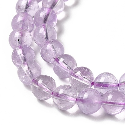 Natural Amethyst Beads Strands, Grade AA, Round