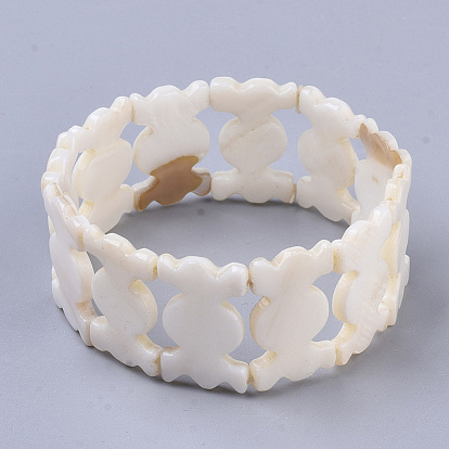 Eau douce shell perles bracelets extensibles, forme mixte