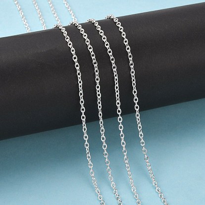 Chaînes de câble de fer, pour le bricolage fabrication de bijoux, avec bobine, non soudée, ovale, environ 328.08 pieds (100 m)/rouleau
