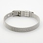 Unisexe mode 304 inoxydable bracelet en acier bracelets de bracelet, avec des agrafes de bande de montre