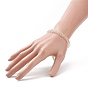 Bracelet coulissant perlé à double couche de pierres précieuses naturelles, or 304 bijoux en acier inoxydable pour femmes