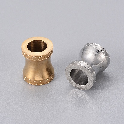 Perlas de acero inoxidable, gran agujero de la columna perlas de iones (ip), 12x10 mm, agujero: 6 mm