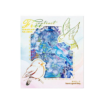 30 piezas 6 estilos pegatinas decorativas para jaulas de pájaros para mascotas, calcomanías de flores impermeables para álbumes de recortes diy