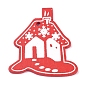 Platane Wood Pendants, House with Snowflake, for Christmas, Dyed