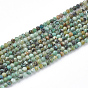 Brins de perles turquoises africaines naturelles (jaspe), ronde à facettes