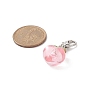 Transparent Peach Resin Pendant Decorations, Zinc Alloy Lobster Clasps Charm, Clip-on Charms, for Keychain, Purse, Backpack