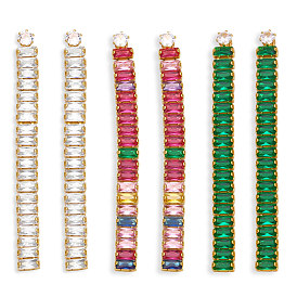 Colorful Zircon Earrings with Tassels for Women, Long and Stylish European Retro Ear Jewelry