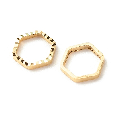 Brass Linking Rings, Long-Lasting Plated, Cadmium Free & Lead Free, Hexagon