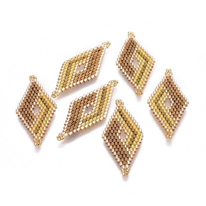 Liens de perles de rocaille japonaises faites à la main miyuki & toho, Motif métier, losange