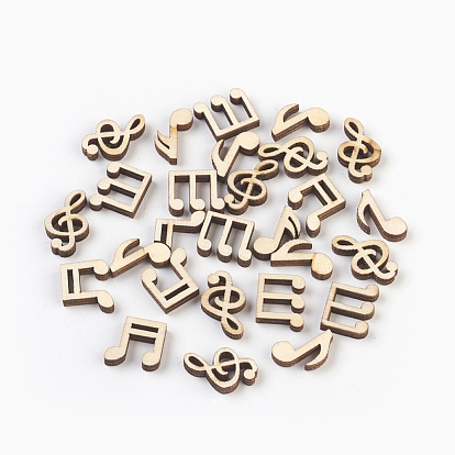 Wood Cabochons, Laser Cut Wood Shapes, Musical Note