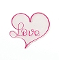Valentine's Day Theme Acrylic Pendants, Word Love