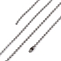 304 Stainless Steel Ball Chain Necklaces, Decorative Necklaces, Round