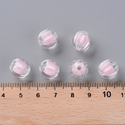 Transparent Acrylic Beads, Bead in Bead, Pumpkin