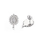 304 Stainless Steel Stud Earring Findings, Earring Setting for Enamel, with Ear Nuts and Loops, Oval