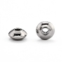 Perles rondes plates 304 en acier inoxydable, 6x3mm, Trou: 2mm