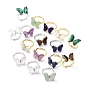 Anillos ajustables de mariposa de piedras preciosas mixtas naturales y sintéticas, joyas de latón para mujer, sin plomo y cadmio