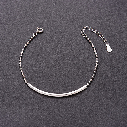 Великолепный браслет shegrace 925 из стерлингового серебра, с трубкой шарик, 165 мм