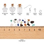 DIY Wish Bottle Pendant Earring Making Kits, Including Glass Wishing Bottle, Mixed Gemstone Chip Beads, 304 Stainless Steel Jump Rings, Iron Bails & Earring Hooks