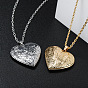 Brass Heart Locket Necklaces, Pendant Necklaces for Photo Picture