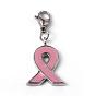 316 pendentifs en émail chirurgical en acier inoxydable, cancer du sein octobre ruban de sensibilisation au cancer du sein rose, avec des mots