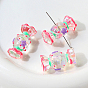 Perles acryliques transparentes, perles peintes à la main, bonbon/papillon/coeur/rond