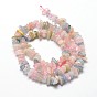 Natural Morganite Chip Beads Strands, 5~14x4~10mm, Hole: 1mm, about 15.5 inch ~16.1 inch