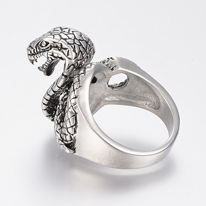 304 anillos de dedo del acero inoxidable, serpiente