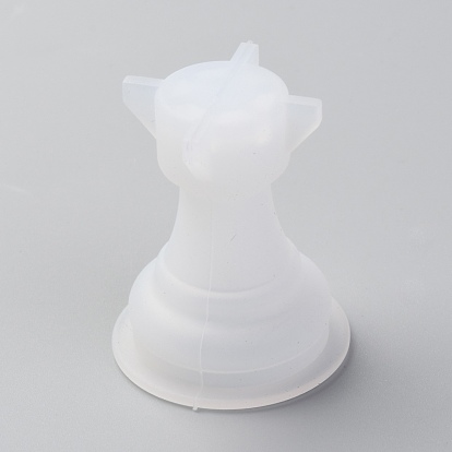 Molde de silicona de ajedrez, juegos familiares moldes de fundición de resina epoxi, para niños diy juego de mesa para adultos, torre
