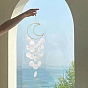 Lune avec carillon éolien en coquillage, Décoration murale en corde de coton