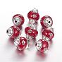 Handmade Indonesia Beads, Round, with Alloy Cores, Antique Silver
