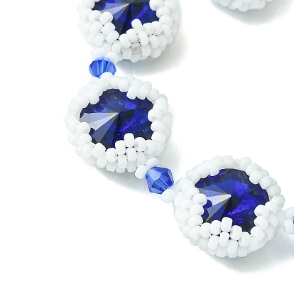 Pulseras de cadena de eslabones de estrella trenzadas con diamantes de imitación y semillas de vidrio miyuki