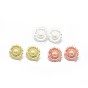 Alloy Stud Earring Findings, with Loop, Brass Pins and Ear Nuts/Earring Backs, Long-Lasting Plated, Sunflower