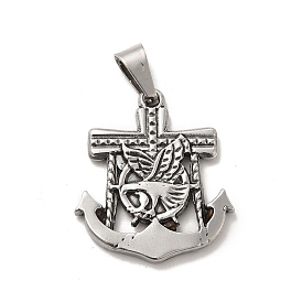 201 Stainless Steel Pendants, Cross Anchor Charms
