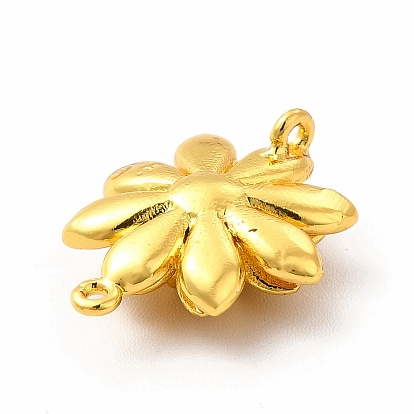 Brass Connector Charms, 3D Flower Links