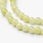 Natural Gemstone Beads Strands, Round, Lemon Jade, Round, 4mm, Hole: 0.8mm, 15 inch ~16 inch