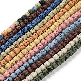 Synthetic Lava Rock Dyed Beads Strands, Barrel