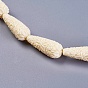 Synthetic Coral Beads Strands, Dyed, Teardrop with Flower