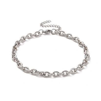 304 Stainless Steel Cable Chain Bracelet for Men Women