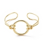 Браслет-манжета с круглым кольцом из латуни, проволочные украшения для женщин