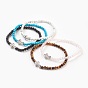 Beads s'étendent bracelets, croix en laiton avec micro-pavé de zircons cubiques