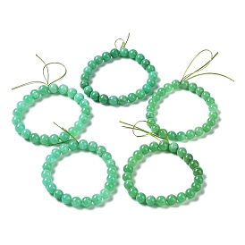 Окрашенный натуральный хризопраз, круглые эластичные браслеты из бисера для мужчин и женщин