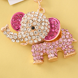 Porte-clés éléphant étincelant avec strass - cadeau pendentif accessoire de voiture créatif