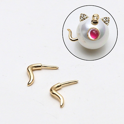 Brass Head Pins, for Ghost Witch Baroque Pearl Making, Angel Wing & Cat Tail & Teardrop Shape