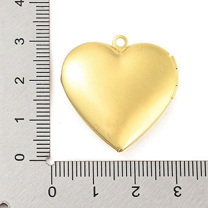 Brass Locket Pendants, Photo Frame Pendants for Necklaces, Cadmium Free & Lead Free, Heart with Flower Charm