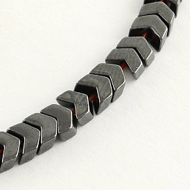 Non-magnetic Synthetic Hematite Bead Strands, Matte Style, Arrow, Black