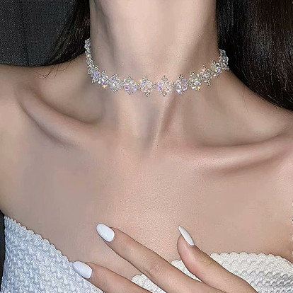 Crystal Collarbone Chain Design Necklace - Minimalist, Trendy, Elegant Neck Chain.