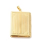 Eco-Friendly Rack Plating Brass Locket Pendants, Long-Lasting Plated, Lead Free & Cadmium Free, Rectangle with Cross Charm